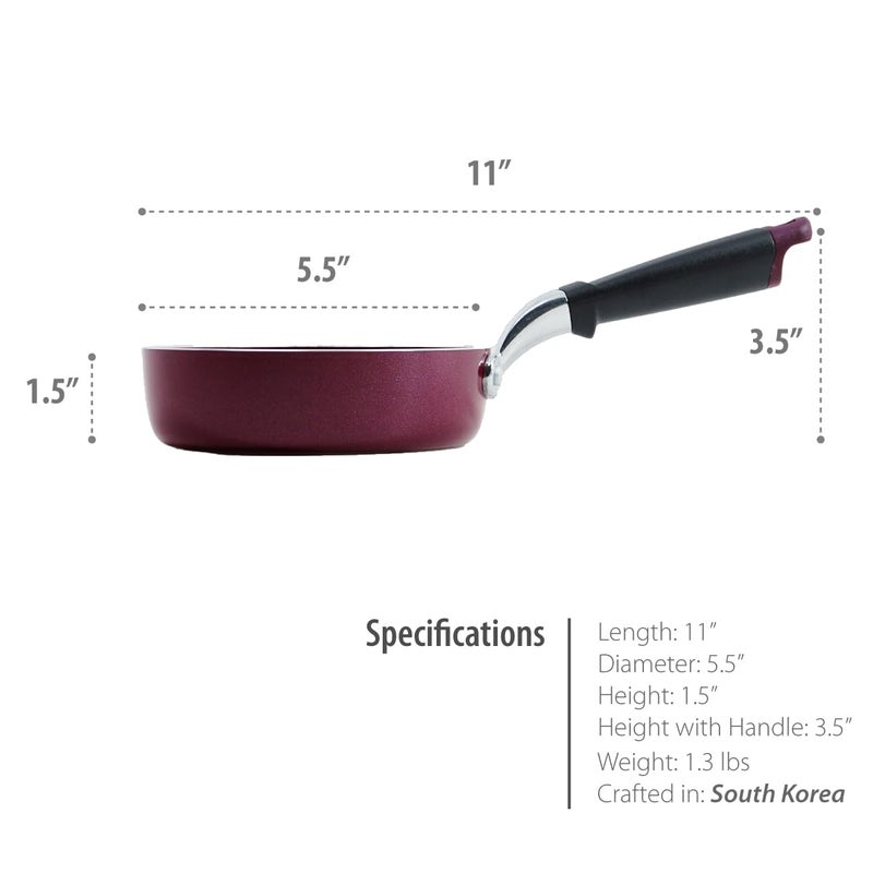 TECHEF - 5.5-Inch One Egg Frying Pan, Coated with New Teflon Select/Non-Stick Coating (PFOA Free) / Made in Korea (5.5-Inch) - Image 4